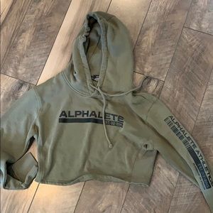 Alphalete hooded crop sweatshirt